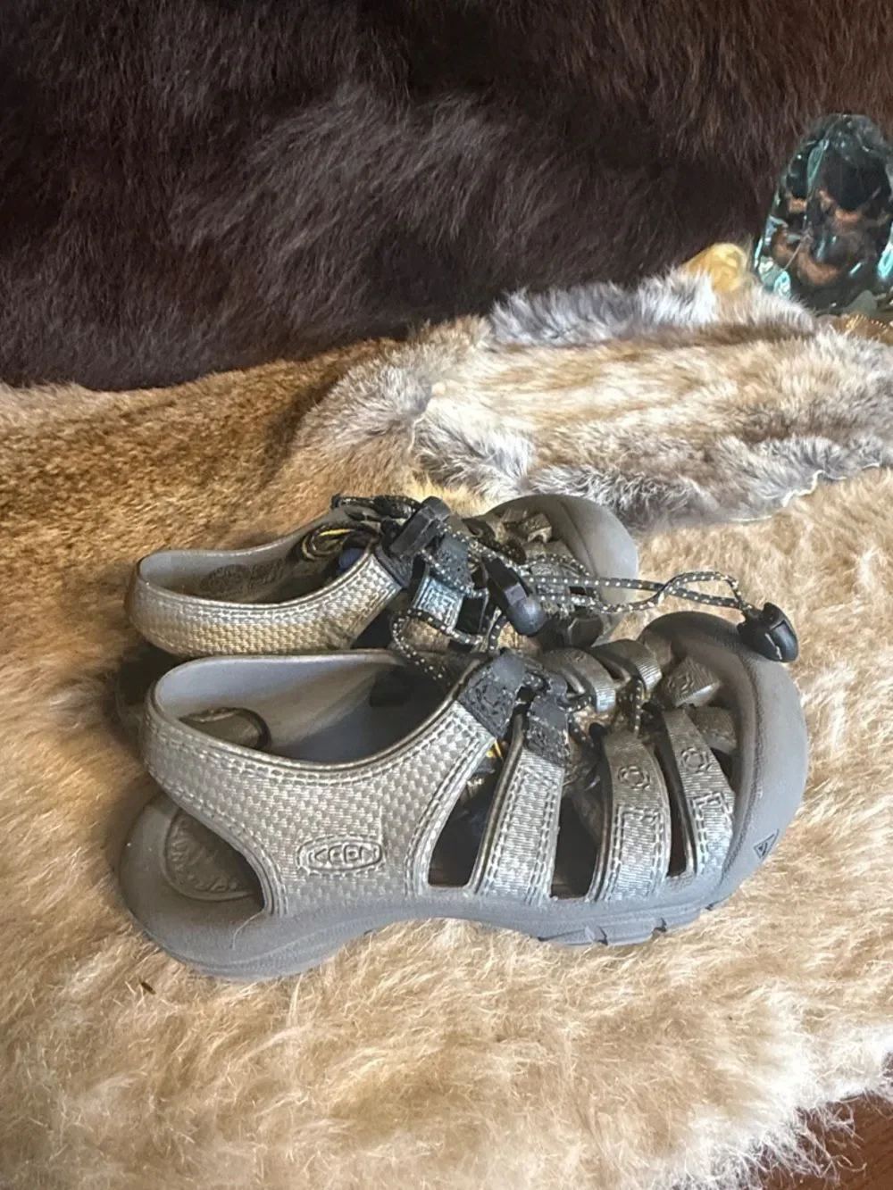 Kids Grey Outdoor Sandal with Protective Toe 11 (3045A)
